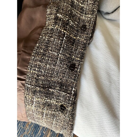 Agnona Womens Tweed Jacket 42 Multi Brown Wool Blend Lined Italy Lined Pockets 6 - Picture 10 of 13